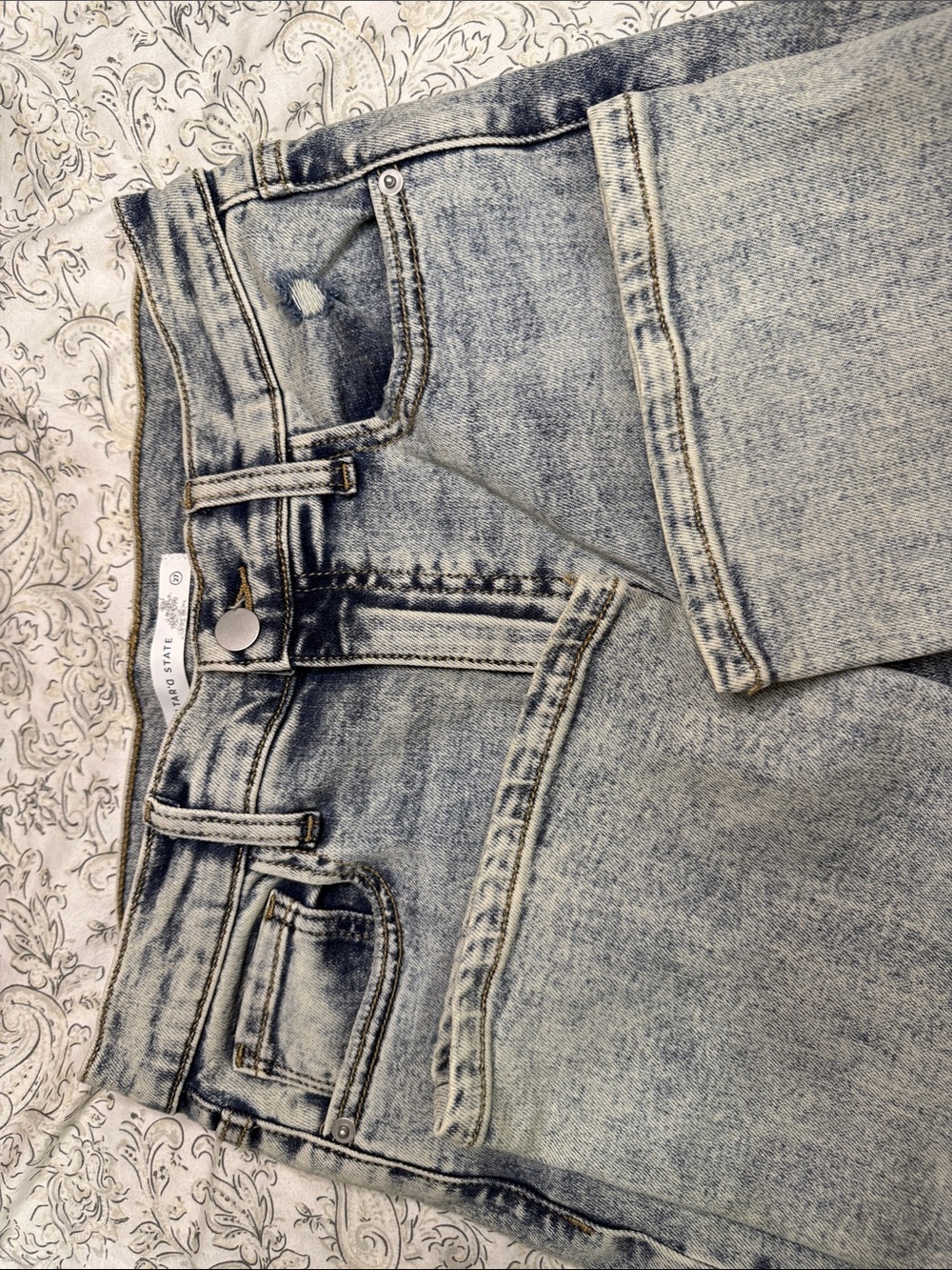 Altar’d State High-Waisted Distressed Straight Leg Jeans - Acid Wash - Picture 11 of 11